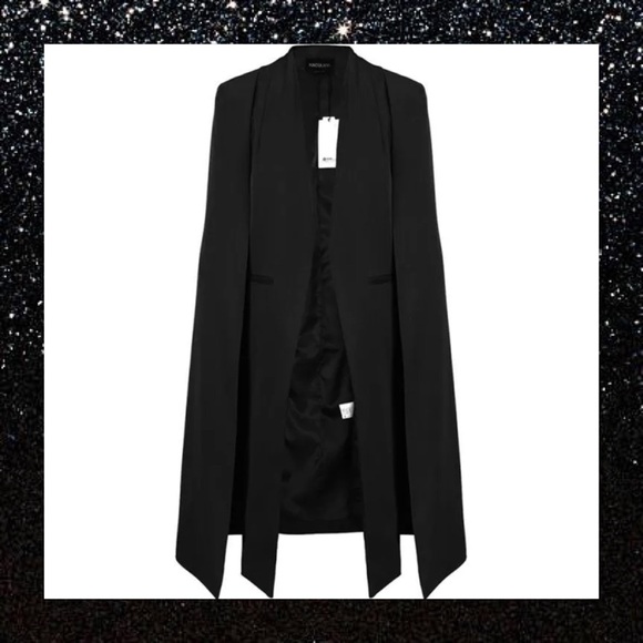 SOLD OUT🆕 Black Midi Length Cape Jacket Cardigan - Picture 3 of 4